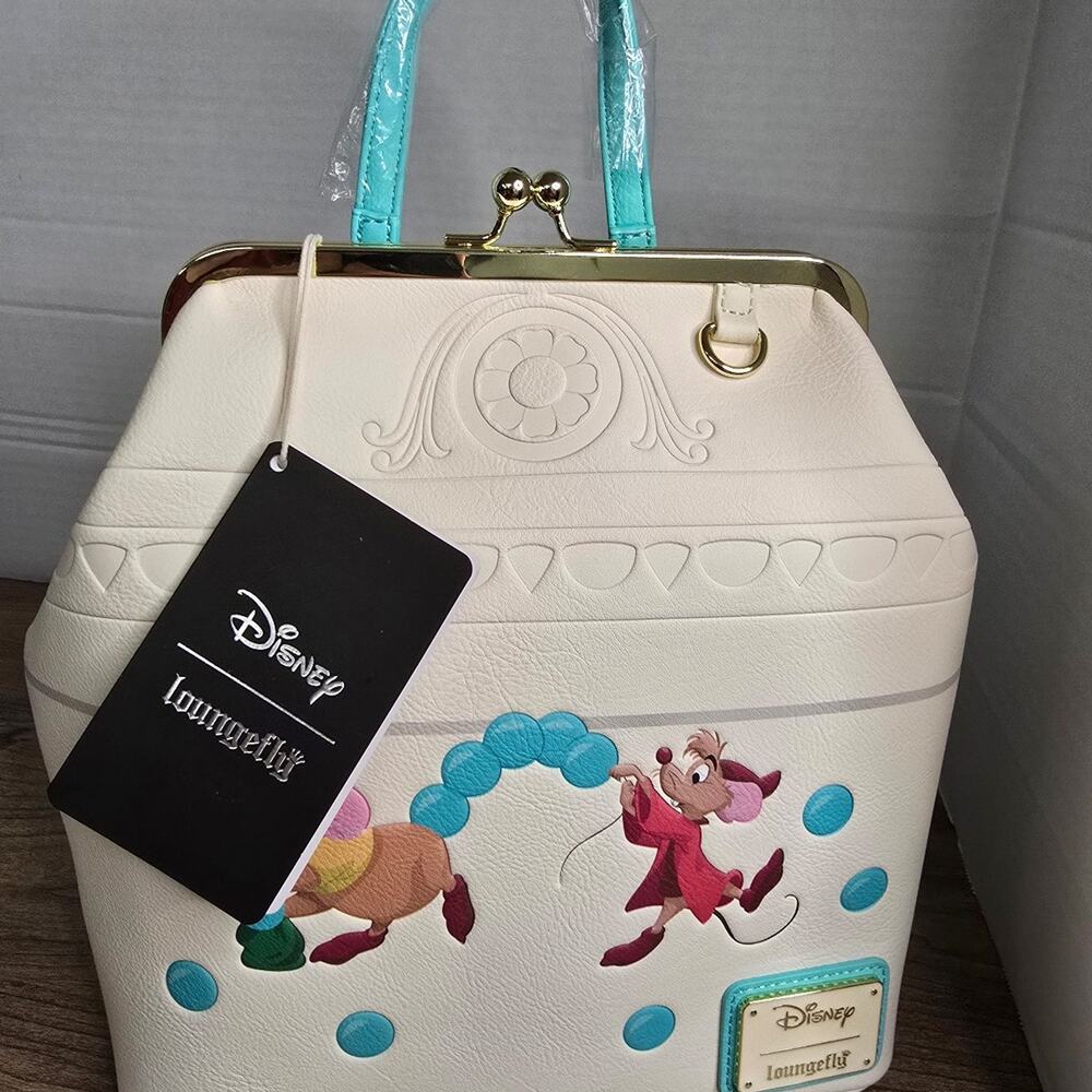 Loungefly Disney Cinderella Jaq & Gus Beads Mini Backpack NWT